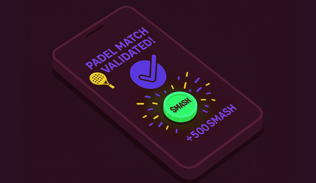 Usuario recibiendo tokens $SMASH en la app